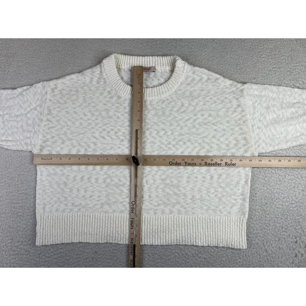 Marine Layer Sweater Womens Medium White Seabreeze Cotton Crewneck Pullover - Picture 4 of 8